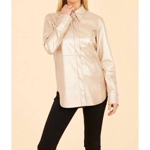 Women's Vegan Leather Shirt - DOLCE CABO - 1 of 3