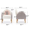 Angel Sar Teddy Fabric Accent Chair with Rainbow Design, Solid Wood Frame Armchair for Living Room, Bedroom, or Reading Nook - 3 of 4