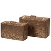 Vintiquewise Decorative Tufted Velvet Suitcase Treasure Chest Set of 2, Brown - 3 of 4
