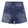 Womens Denim Shorts High Waisted Short Jeans Casual Summer Ripped Stretchy Jeans Shorts Frayed Raw Hem Denim Shorts - 2 of 4