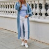 Women's Blue Gigot Sleeve Open-Front Cardigan - Cupshe - 4 of 4