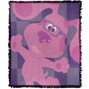 Blues Clues Blue's Clues Large Magenta Blanket 50"x60" Woven Tapestry - 1 of 4
