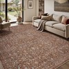 MontVoo Washable Non-Slip Vintage-Inspired Area Rug Rust - 3 of 4