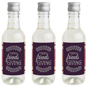 Big Dot of Happiness Friends Thanksgiving Feast - Mini Wine & Champagne Bottle Label Stickers - Friendsgiving Party Favor Gift for Women & Men - 16 Ct - 1 of 4