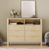 6 Drawer Dresser for Bedroom, Farmhouse Chest of Drawers with 2 Open Shelves and Fluted Doors, Home Storage and Organization for Living Room - 3 of 4