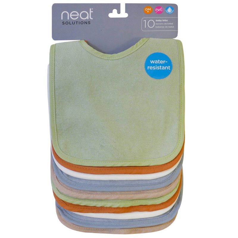 Neat Solutions Water-Resistant Lined Infant Bib Set - Neutral Soft - 10pk, 2 of 13