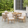 Christopher Knight Home Charles 7 Piece Outdoor Acacia Wood and Rope Dining Set with Cushion - 2 of 4