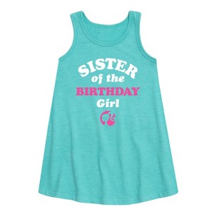 Girls' - Barbie - Sister of The Birthday Girl Graphic Sleeveless Aline Dress - 1 of 3
