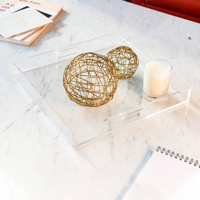 Clear Acrylic 16x16 Tray with Handles