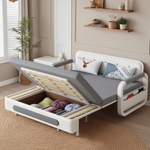 Gaoyangjiaju 3-in-1 Multifunctional Sofa Bed with Wooden Storage Cabinet - 1 of 4