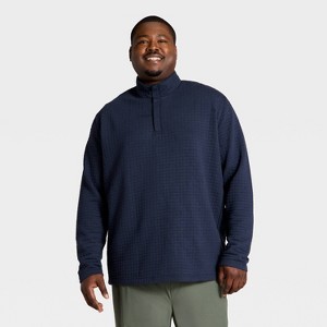 Men's Quilted Fleece 1/2 Zip Pullover Sweatshirt - All In Motion™ - 1 of 3