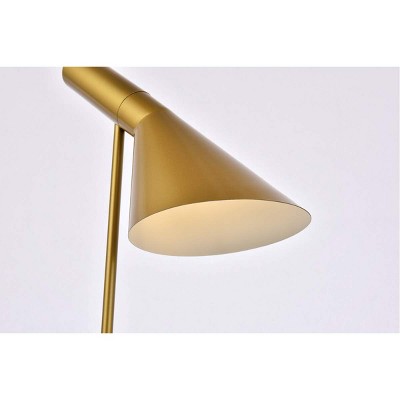 Juniper Brass Adjustable Iron Table Lamp with Cone Shade