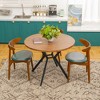 Hooseng Round Dining Table for 4, Farmhouse Style Kitchen Table Small Dinner Table with MDF Top and Metal Legs, Space Saving Dining Room Furniture - 4 of 4
