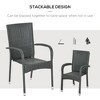 NicBex Outdoor Dining Chairs Set of 4 Patio Wicker Chairs with Backrest and Removable Cushions for Patio,Black - 4 of 4