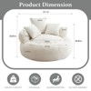Efomao Round Ultra Soft Chenille Foam Bean Bag Chair - Oversized Comfy with Armrests & 3 Pillows - for Adults/Teens (White) - 2 of 4
