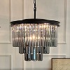 ALOADECOR 6-Lights Modern 3-Tier Round Crystal Fringe Chandelier - 2 of 4