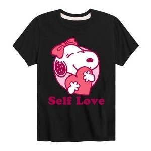 Boys' - Peanuts - Belle Self Love Heart Hug Short Sleeve Graphic T-Shirt - 1 of 4