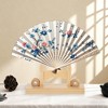 Unique Bargains Detachable Folding Fan Style Fan Display Stand Wood Color 1Pc - 2 of 4