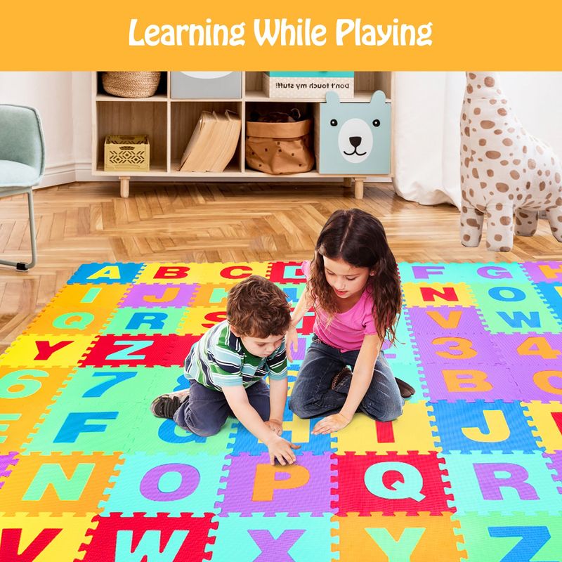 Babyjoy Kids Foam Interlocking Puzzle Play Mat w/Alphabet & Numbers 72-Piece Set, 5 of 11