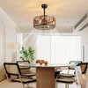 POWLIG 18.11-in - Bamboo and Rattan Woven Metal Frame Ceiling Fan Light Kit with Remote Control - 2 of 4