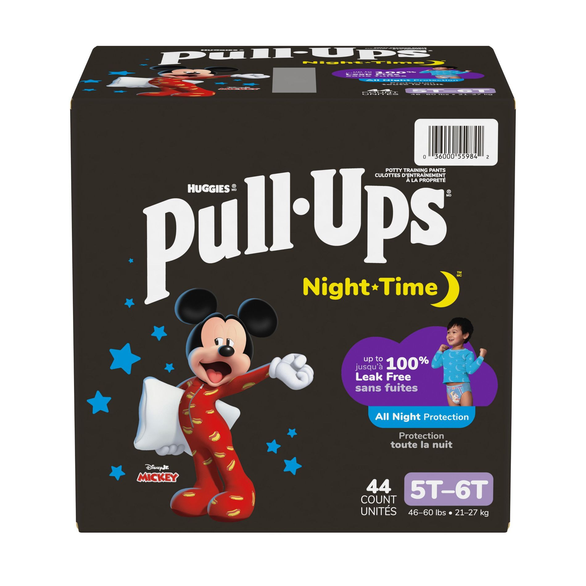Pull-Ups Night Time Disposable Training Pants Super Pack - 5T-6T - Boy - 44ct