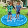 MOVSSOU Splash Pad 67" Sprinkler Play Mat Kid Dog Pad Sprinkler Pool Backyard Water Mat Blue - 4 of 4