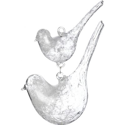 Sullivans Two Birds Ornament 4"H Clear