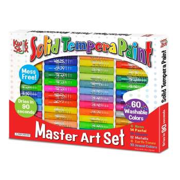 Kwik Stix Solid Tempera Paint, Master Art Set, 60 Colors