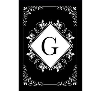 Briarwood Lane Double Sided House Flag 40x28 For Outdoor Black and White Monogram G House Flag - 1 of 4