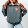 Simply Sage Market Checkered Mama Flowers Quarter Zip Fleece - 2 of 3