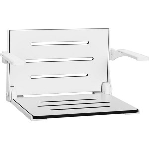 Seachrome Silhouette Comfort Folding Wall Mount Shower Bench Seat with Arms - 1 of 1