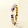 Ross-Simons 3.70 ct. t.w. Amethyst and 2.00 ct. t.w. White Topaz Cuff Bracelet in 18kt Gold Over Sterling - 3 of 4