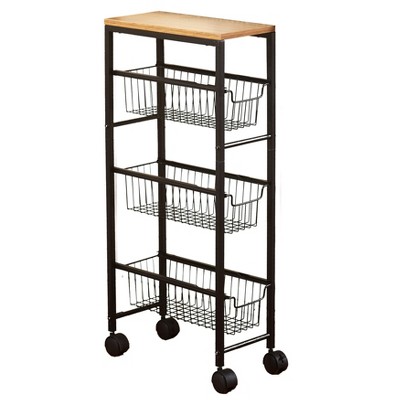 Costway Folding Collapsible Service Cart Heavy-Duty 3-Shelf Tool Cart with  4 Wheels