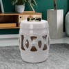 CAVINAS 14"x17" Cooler Side Table Outdoor, Ceramic Bistro Table Outdoor, Modern Gardening Tables for Outdoors - 2 of 4