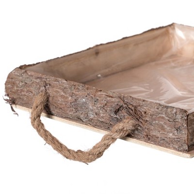 Rustic Brown Wooden Square Mini Planters for Indoors & Outdoors, Set of 2