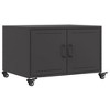 vidaXL Coffee Table Black Cold-rolled steel Medium Lockable wheels - 2 of 2