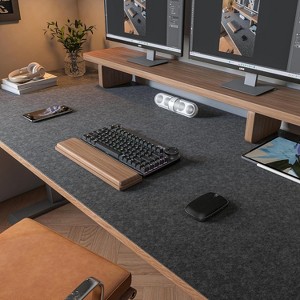 Large Felt Desk Mat,47.2"x 23.6",Non-Slip Desk Pad for Office and Home,120x60cm Full Table Mouse Pad,Keyboard Mats for Desk - 1 of 4