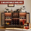 Home Wine Bar Cabinet with Freestanding Cabinet Coffee Bar Kitchen Food Pantry with Storage, Shelves & Microwave Stand - 4 of 4