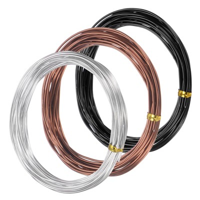 Unique Bargains Anodized Aluminum Flexible Bonsai Training Wire 3 Rolls