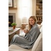 Personalization Mall All About Me Embroidered Initial Fleece Blanket, Grey, 60" x 80" - 3 of 4