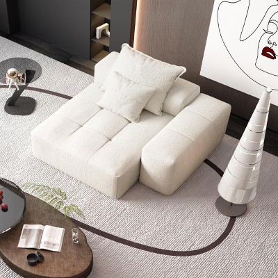 Modern Oversized Modular Sectional Sofa, Sofa with Sparkling Chenille Tufted Cushion and 2 Foam Pillows, DIY Combination Design Sofa-Baofuwish