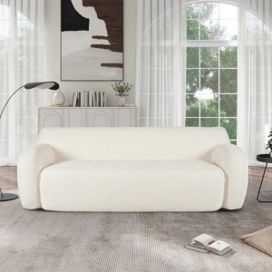 Minimalist Compression Sofa, Curved Design, 3-Seater Casual Sofa for Living Rooms, Bedrooms, and Apartments - 1 of 4