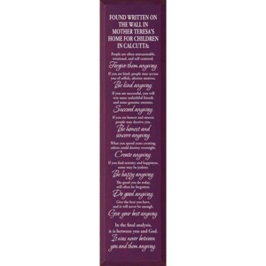 Slickblue Rustic Wooden Wall Sign – Mother Teresa Do It Anyway Quote – Motivational Home Decor 9x36, Color Options - 1 of 3