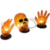 Northlight LED Lighted Skull and Hands Outdoor Halloween Decoration - 4' Black Wire - Orange - 4 of 4