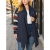 Agnes Orinda Women's Plus Size Christmas Asymmetric Colorblock Open Front Knit Cardigans - 2 of 4