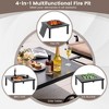 Tangkula 5PCS Cushioned Patio Dining Set Heavy-Duty Rocking Chairs with 4-in-1 Fire Pit Table - 4 of 4