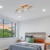 BAOURE 6-Light Crystal Ceiling Light for Dining Room, 24.9in Black Modern Ceiling Lamp with Light Fixture For Farmhouse Entryway Living Room - 3 of 4