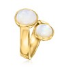 Ross-Simons Mother-Of-Pearl Bypass Ring in 18kt Gold Over Sterling - 3 of 4