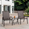 XINGHANZHENXUAN Gray 3 Piece Patio set, Outdoor Camping Chairs, Folding Table with Steel Table Top, 2 Chairs and 1 Table Set - 2 of 4