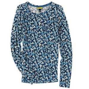 Aeropostale Womens Ribbed Floral Graphic T-Shirt - 1 of 1